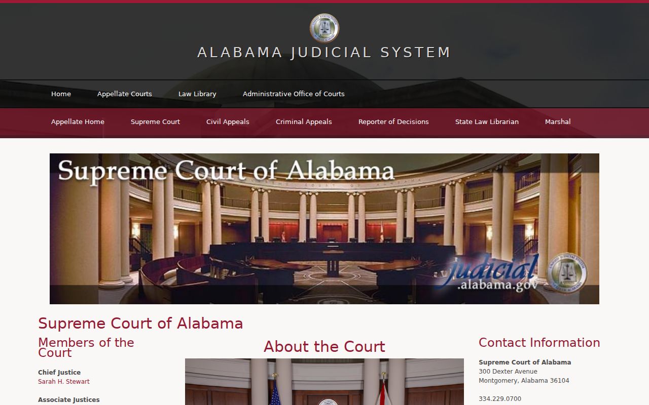 Monroe County court calendar and Supreme Court of Alabama resource