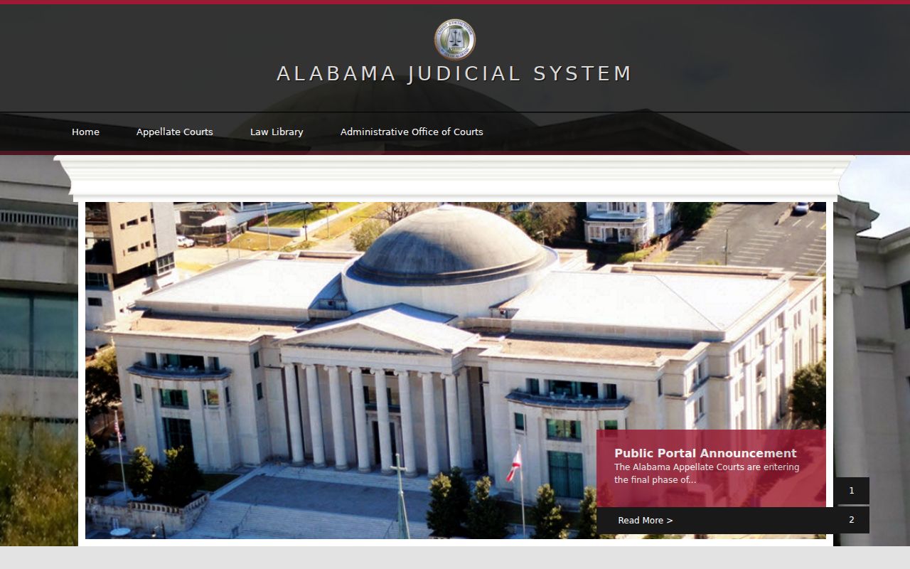 Alabama Unified Judicial System official court portal